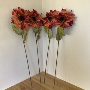 Large artificial sunflowers
